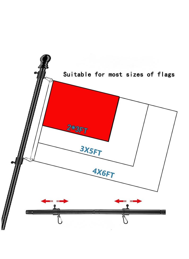 Flagpole Suitable For 2X3, 3X5, 4X6FT Flag Heavy Garden Flagpole Outdoor Or Outdoor Wall-Mounted Flagpole For Street Games