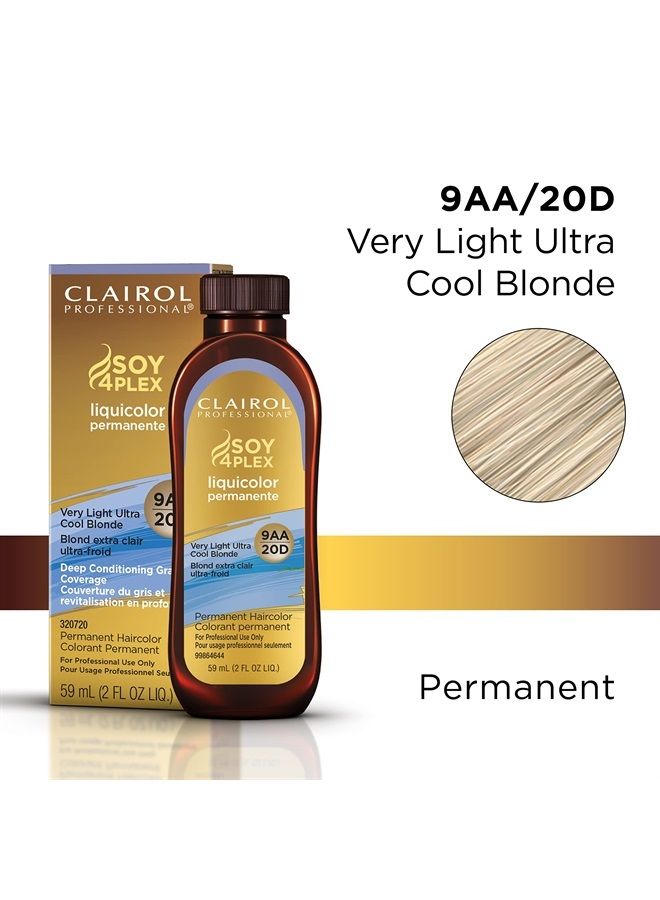 Permanent Liquicolor for Blonde Hair Color, 9aa Very Light Cool Blonde, 2 oz