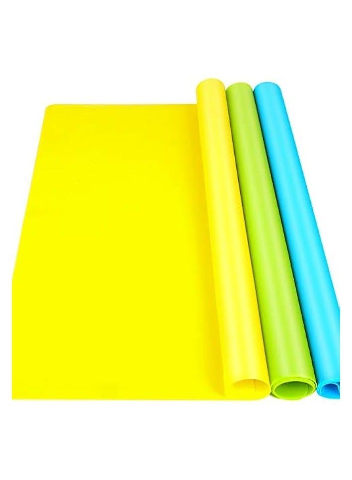 Silicone Mat, 3 PCS Silicone Mats for Crafts, Resin Molds, Play Dough Mat, Nonstick Silicone Sheet Mat