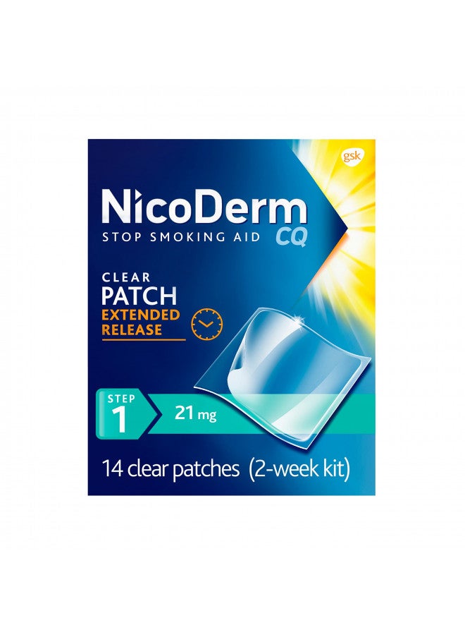 NicoDerm CQ Step 1 Nicotine Clear Patch, 14 Count (Pack of 1)