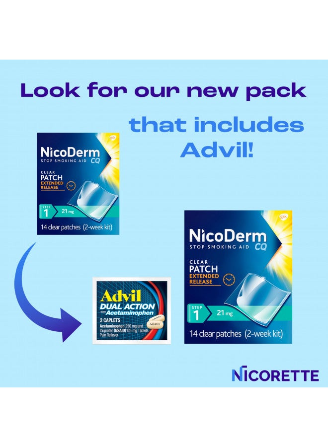 NicoDerm CQ Step 1 Nicotine Clear Patch, 14 Count (Pack of 1)