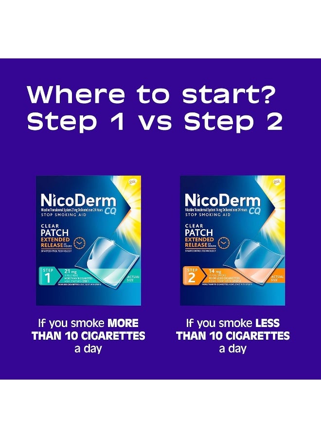 NicoDerm CQ Step 1 Nicotine Clear Patch, 14 Count (Pack of 1)