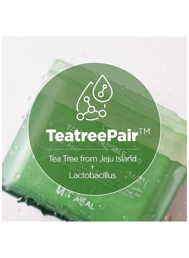 Mediheal Teatree Trouble Pad | Square Cotton Facial Toner Pads With Tea Tree & Lactobacillus | Soothing Pads To Calm Sensitive & Acne Prone Skin-| Vegan Face Gauze Pads | 100 Pads