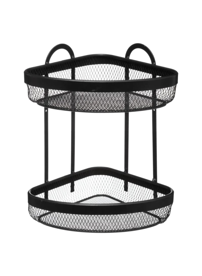 2Level Metal Corner Mesh Shelf 22.2 X 22.2 X 33.7Cm