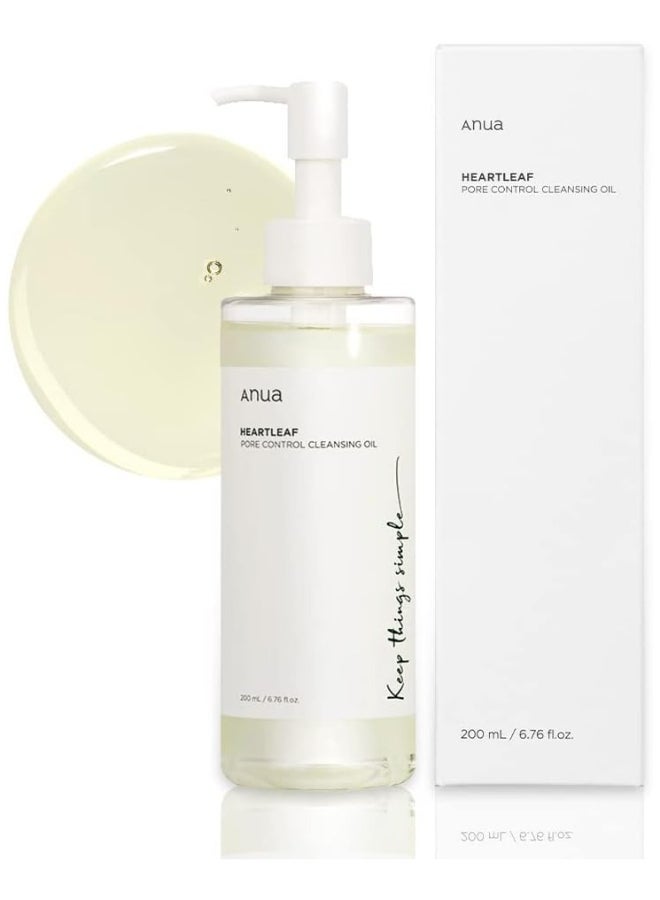 Heartleaf Pore Control Cleansing Oil And Deep Cleansing Foam Korean Facial Cleansers, Daily Makeup Blackheads Removal (200 Ml/150 Ml)