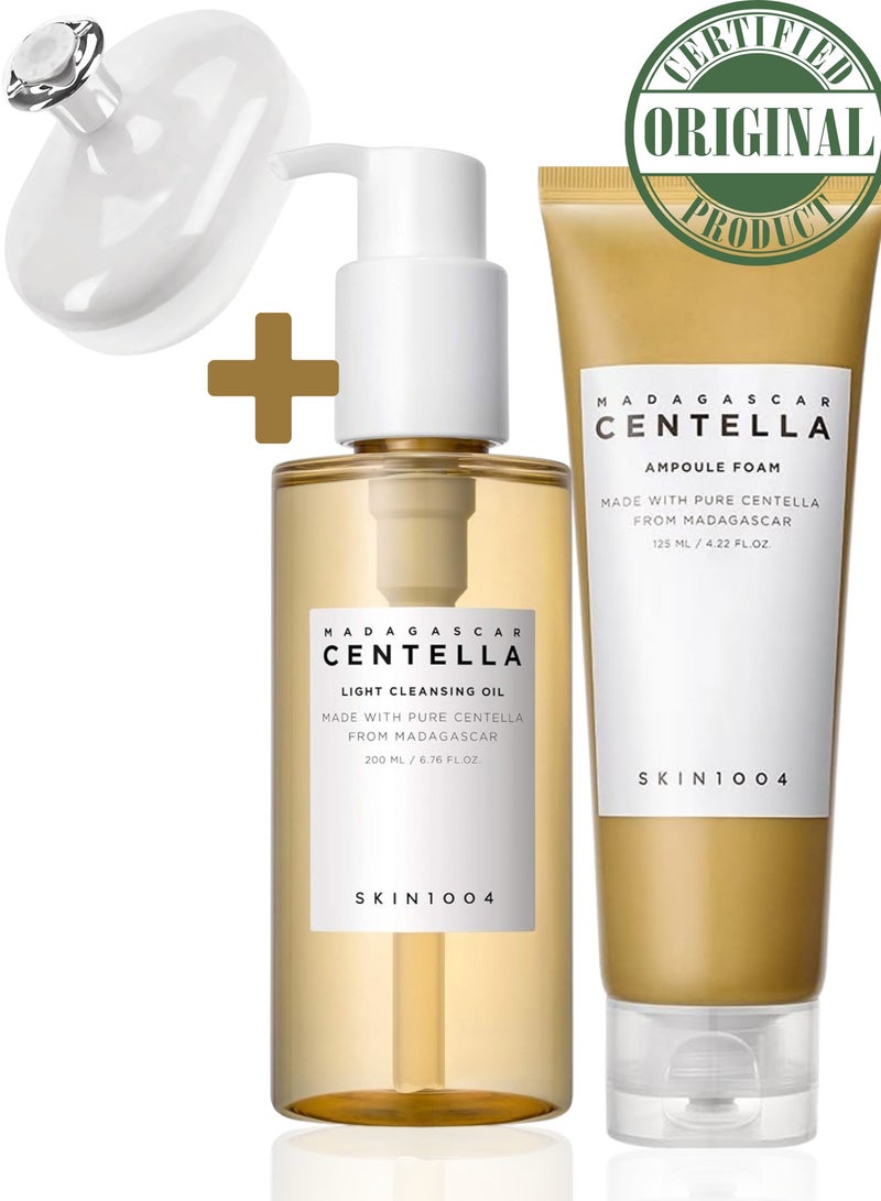 Madagascar Centella Cleansing Duo: Light Cleansing Oil & Ampoule Foam for Gentle Purification 325ml