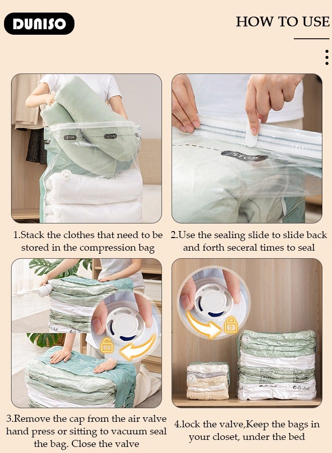 50*70*30 cm Cube Vacuum Storage Bags-5 Compression Bags No Pump or Pump Needed Reusable Compression Bags Large Space Saver Home Packing Organizers for Packing, Clothes, Comforters, Blankets