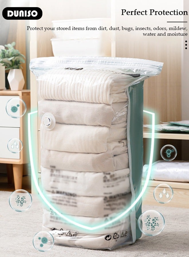 50*70*30 cm Cube Vacuum Storage Bags-5 Compression Bags No Pump or Pump Needed Reusable Compression Bags Large Space Saver Home Packing Organizers for Packing, Clothes, Comforters, Blankets