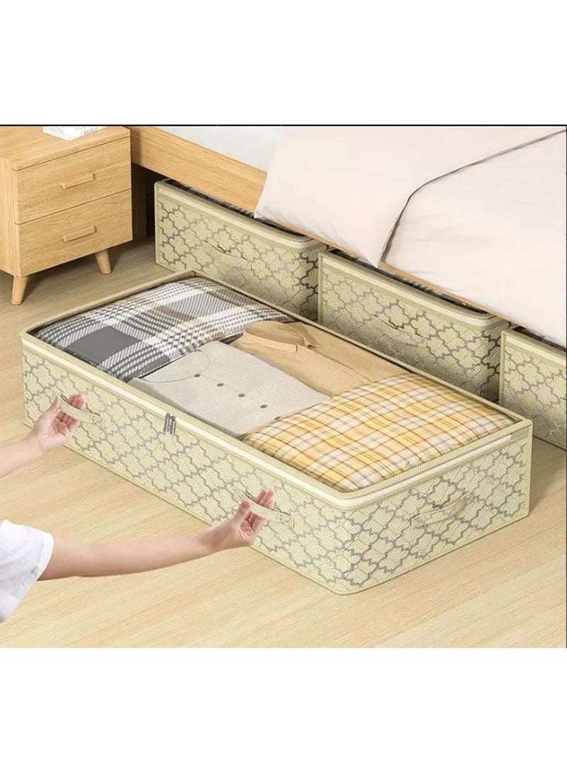 Underbed Storage Box with Reinforced Handle and Viewing Window Underbed Storage Box Foldable Storage Bag for Duvets Clothes Cushions Blankets Under bed Storage Organizer