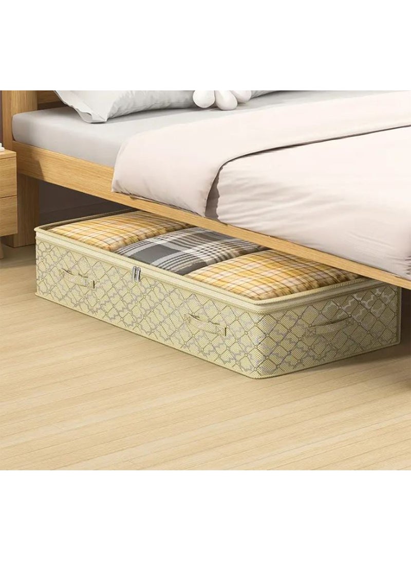 Underbed Storage Box with Reinforced Handle and Viewing Window Underbed Storage Box Foldable Storage Bag for Duvets Clothes Cushions Blankets Under bed Storage Organizer