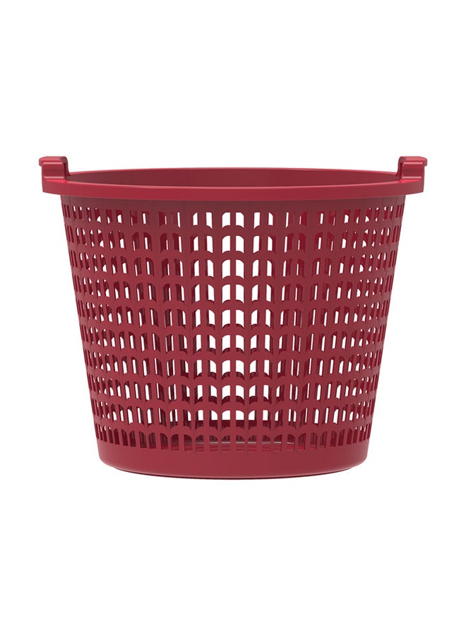 Wide Laundry Basket Round Plastic 48 x 48 x 36 cm Dark Red 50.0Liters