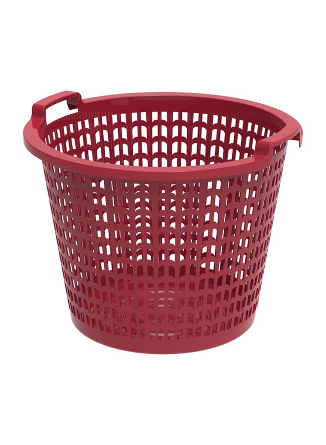 Wide Laundry Basket Round Plastic 48 x 48 x 36 cm Dark Red 50.0Liters