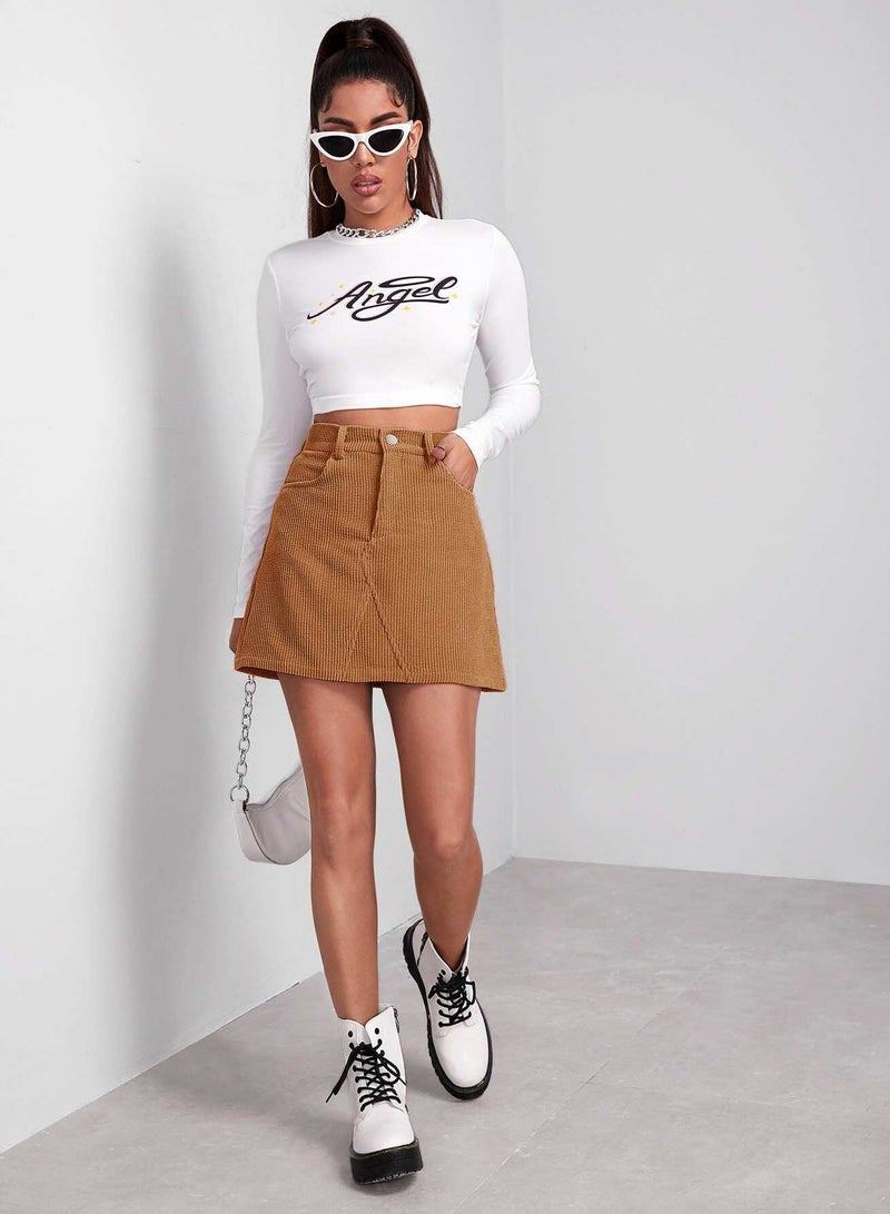 Solid Cord Skirt