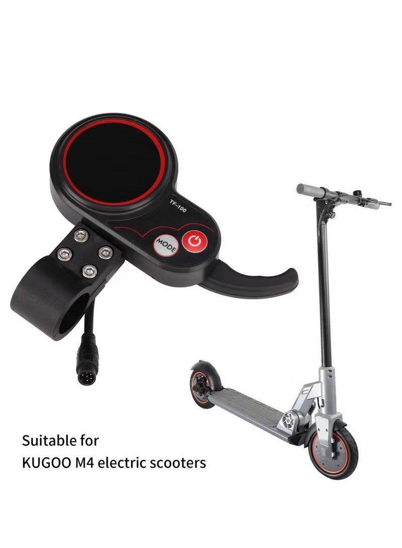 Electric Scooter Display Panel, 48V TF‑100 Display 6 Pin Communication Instrument, Electric Control Board Compatible with KUGOO M4 Electric Scooter Controller