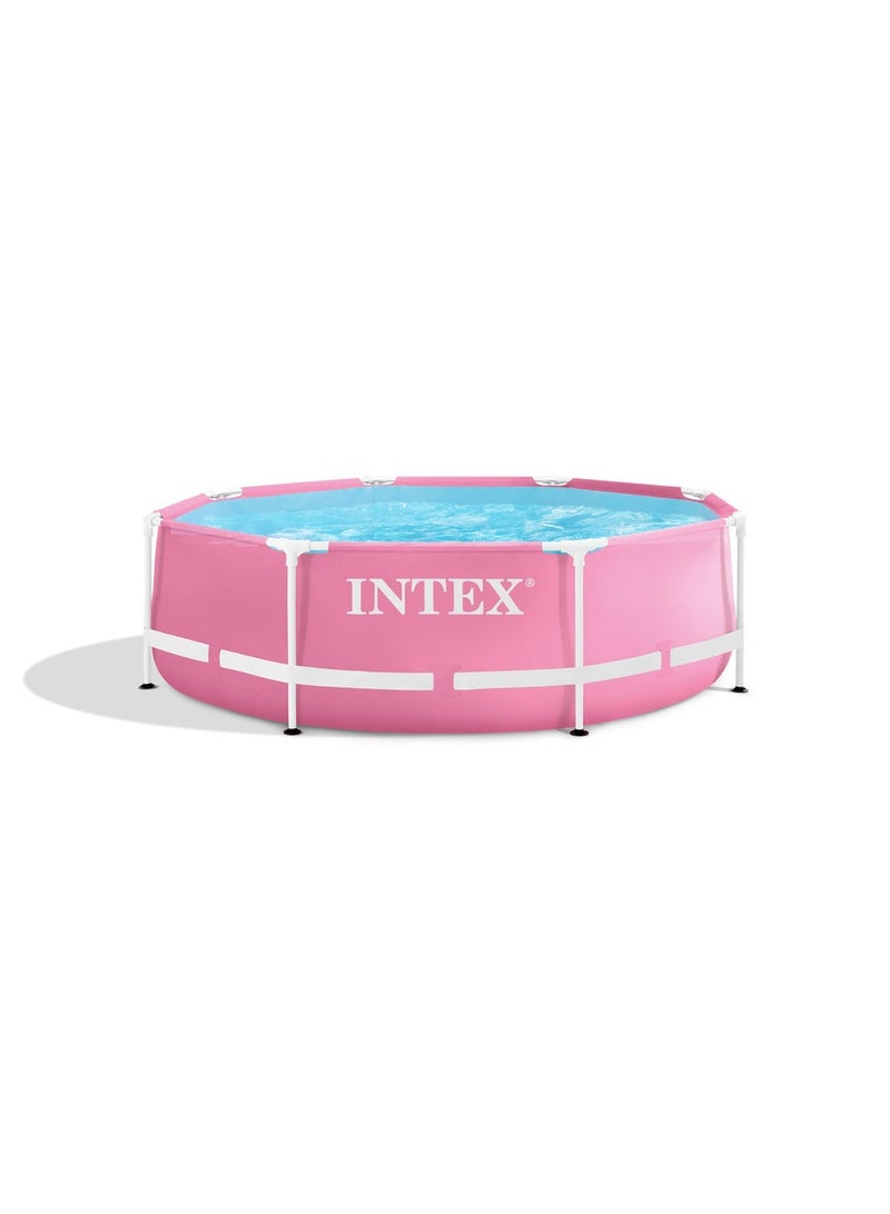 2.44M X 76CM PINK METAL FRAME POOL