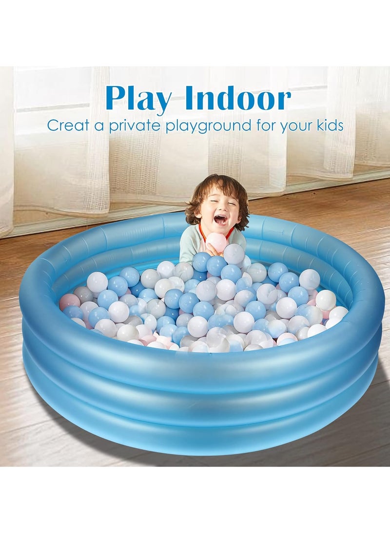 Inflatable Pool With LED Lights Swimming Kiddie Pools Family Above Ground Blow Up Pool For Kids Adults Outdoor Garden Backyard Summer Water Party