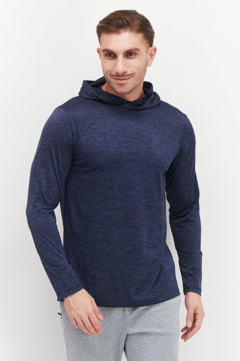 Men Sportswear Fit Hooded Training Sweatshirt, Navy Blue