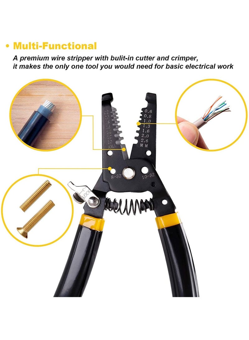 7in Wire Stripper 10-22 AWG Cutter Crimper, Copper Wire Stripping Tool And Multi-Function Hand Tool, Professional Handle Design And Refined Craftsmanship