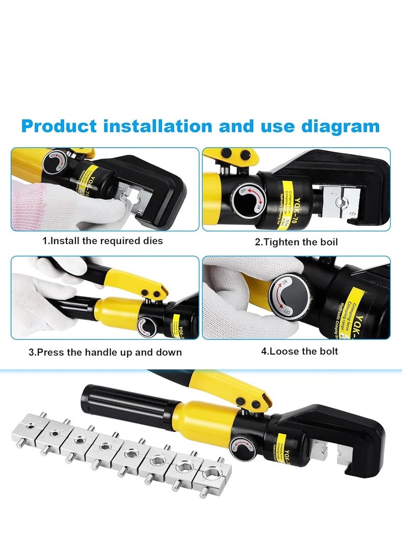 YQK- hydraulic crimping tools size 4-70mm