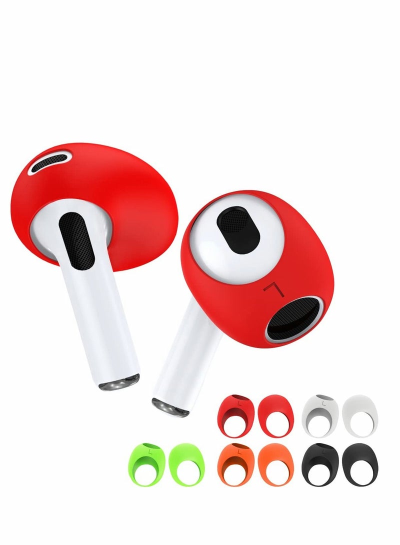 Ear Tips Covers for AirPods 3 Fit in The Case Anti Scratches/Slip/Dust/Shock Silicone Accessories Compatible with 3rd Generation (5 Pairs/5 Colors)