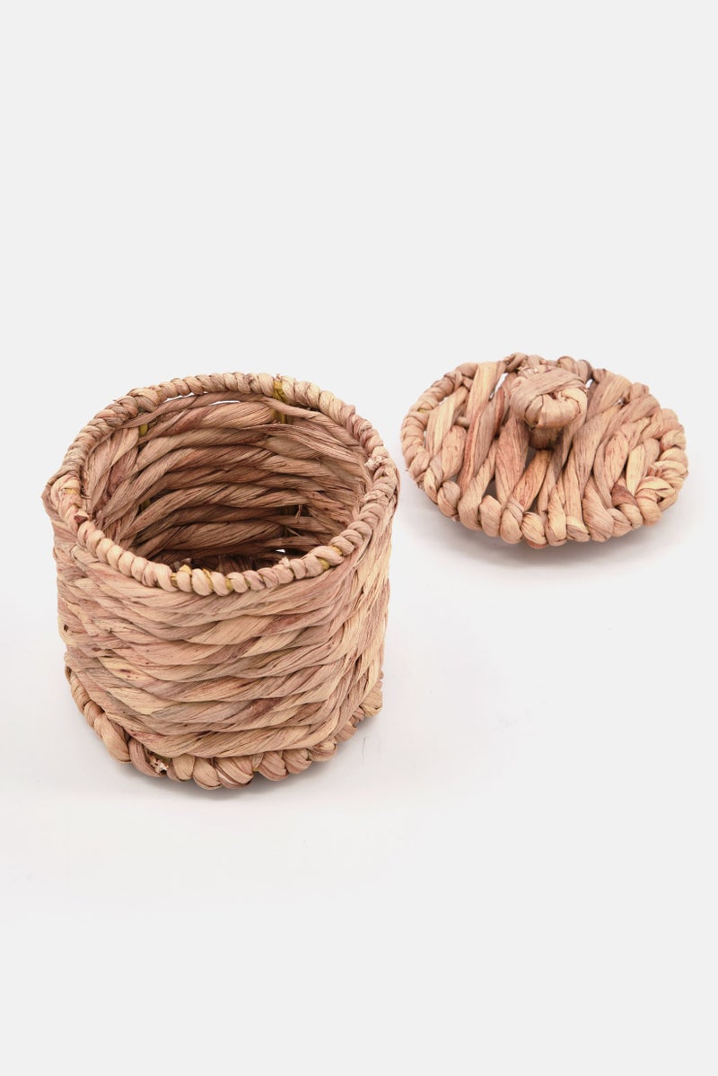 Seaweed Basket With Lid, Natural