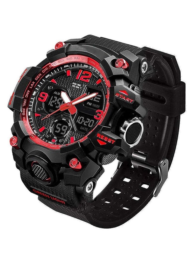 Men's Silicone Analog & Digital Watch 1155 - 55 mm - Black