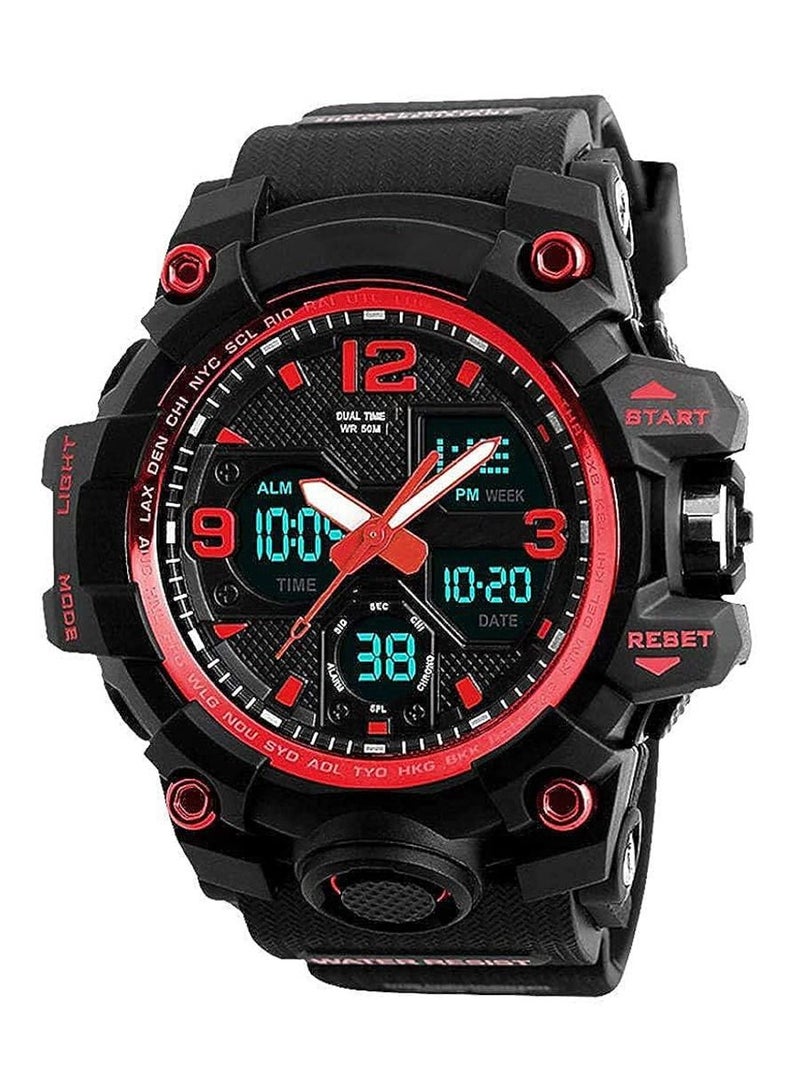 Men's Silicone Analog & Digital Watch 1155 - 55 mm - Black