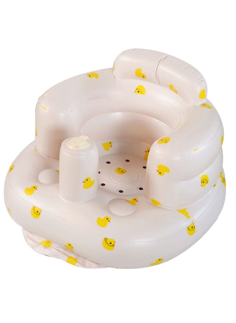 Baby Inflatable Seat for 0-36 Months, Built in Air Pump Infant Back Support Sofa, Protect Spine, Safe Toddler Feeding/Shower Chair for Learning to Sit Up