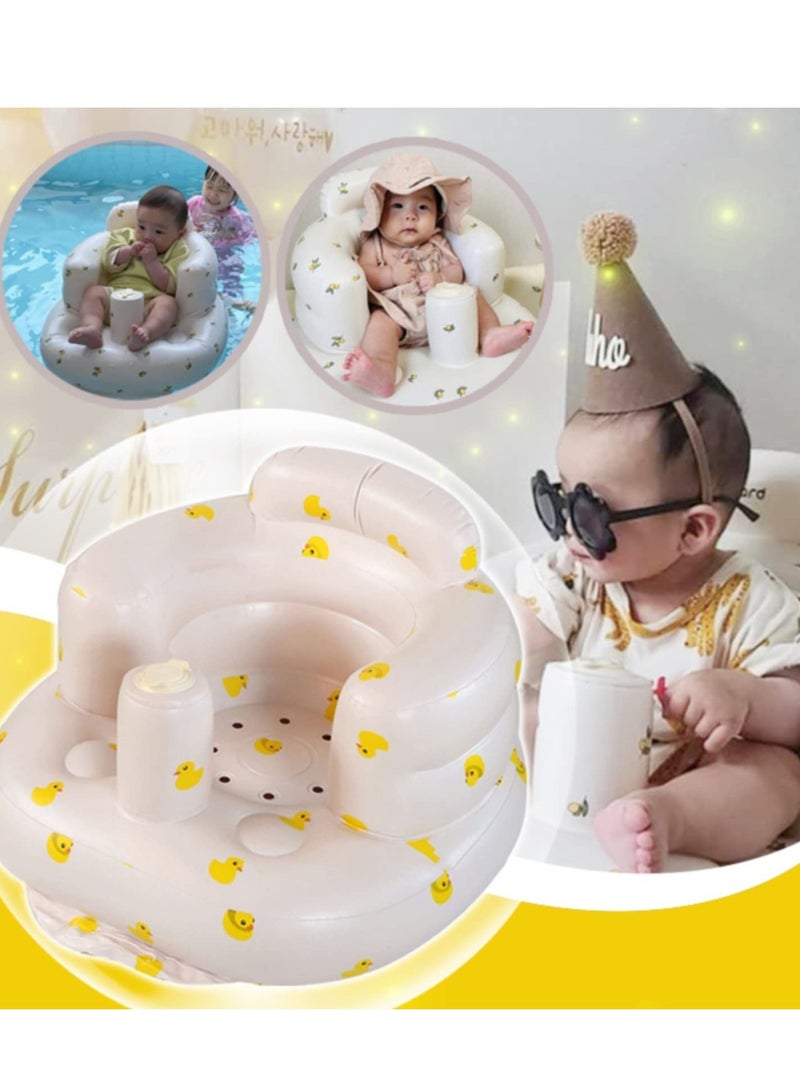 Inflatable Baby Seat, Baby Floor Seats for Babies 3-36 Months, Sit Up Chair with Built-in Air Pump, Portable Infants Back Support Seater, Sit Me Up Seat for Home, Travel