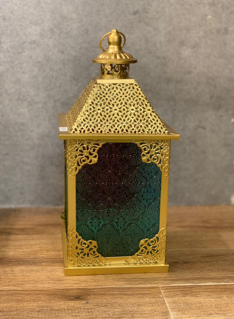 Ramadan Fanoos Gold Steel Case Glass Multicolor