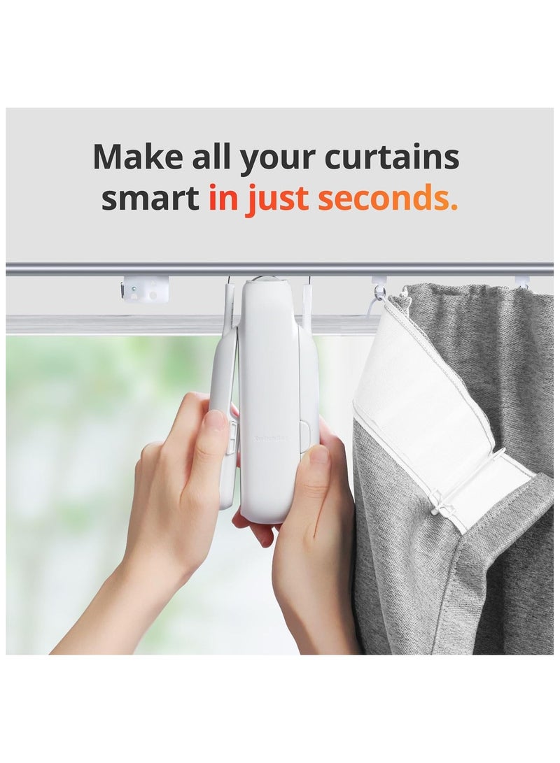 SwitchBot Smart Automatic Curtain Opener - Bluetooth Remote Control with App/Timer, Upgraded High Performance Motor, Compatible with Alexa, Google Home (SwitchBot Hub Required) (Curtain 3, U Rail)
