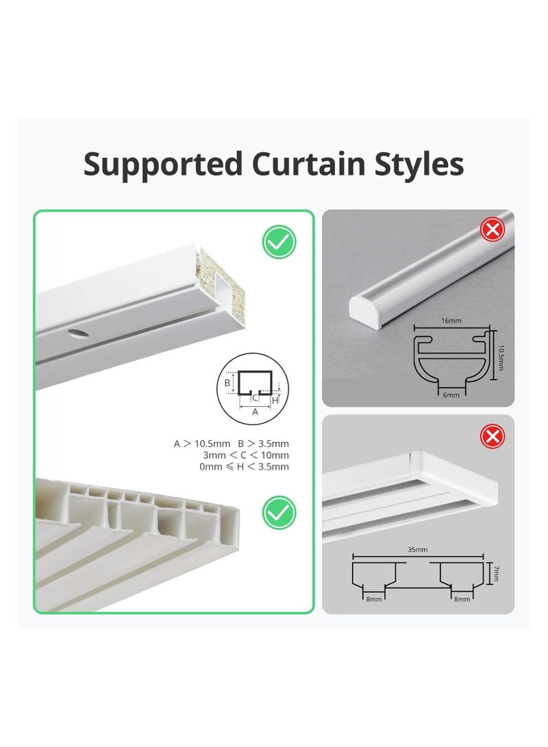 SwitchBot Smart Automatic Curtain Opener - Bluetooth Remote Control with App/Timer, Upgraded High Performance Motor, Compatible with Alexa, Google Home (SwitchBot Hub Required) (Curtain 3, U Rail)