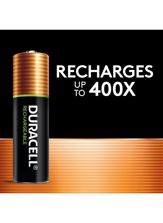 Duracell Ion Speed 1000-Battery-Charger for AA and AAA-batteries, Includes 4 Pre-Charged AA-Rechargeable-Batteries, for Household and Business Devices