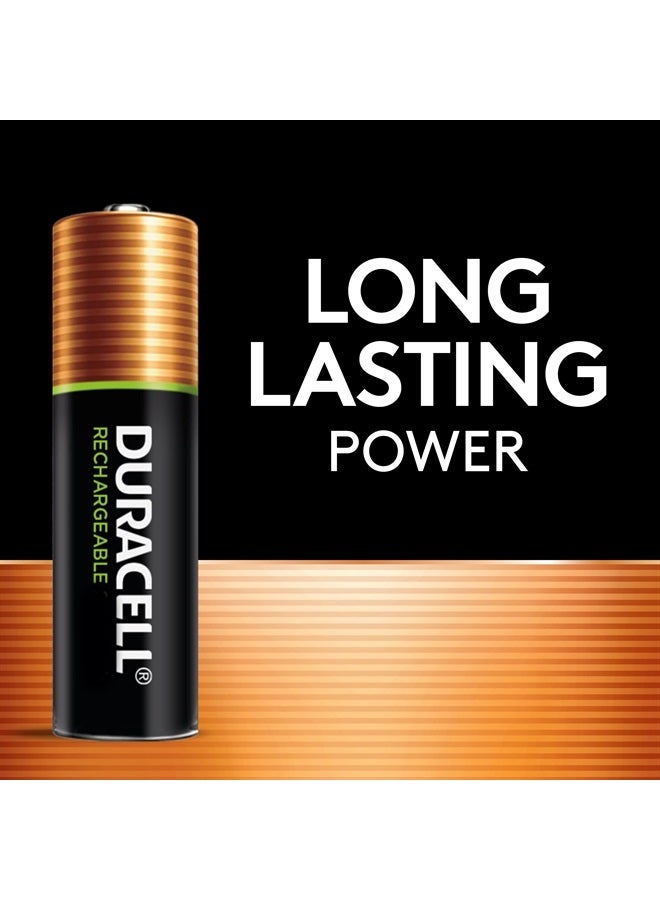 Duracell Ion Speed 1000-Battery-Charger for AA and AAA-batteries, Includes 4 Pre-Charged AA-Rechargeable-Batteries, for Household and Business Devices