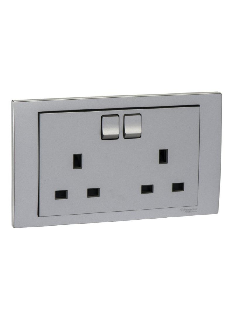 Vivace 2 Gang Switched Socket 14 8 X 8 7 X 3 5 Cm 250 Vac 13 A