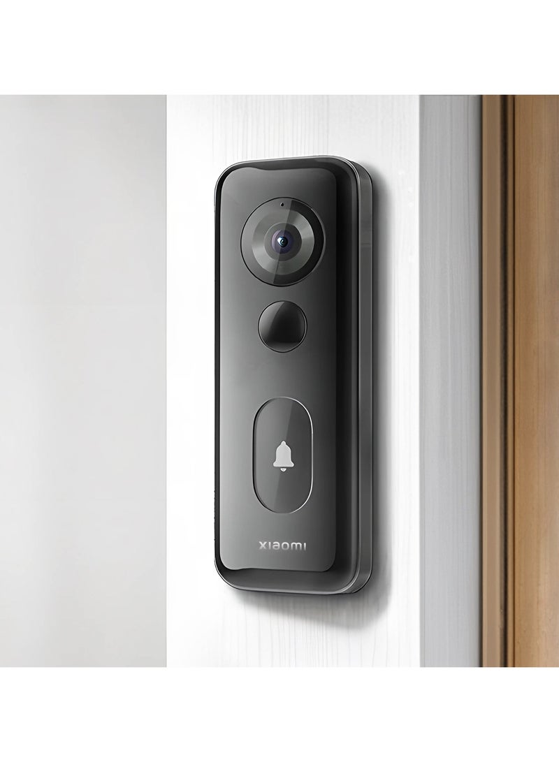 MI Smart Doorbell 3S,180 Degree Wide View WiFi 6 Wireless 2K Night Vision IP65 Waterproof work with Alexa Google Assistant-MJJSQ04-FJ Global version Black