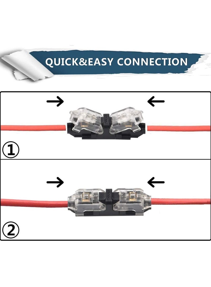 Connectors, H Tap, Low Voltage Electrical Quick Splice, Wire Connectors, Solderless Without Stripping, Suitable for 20-22 AWG Electrical Wire Connection (12Pcs)