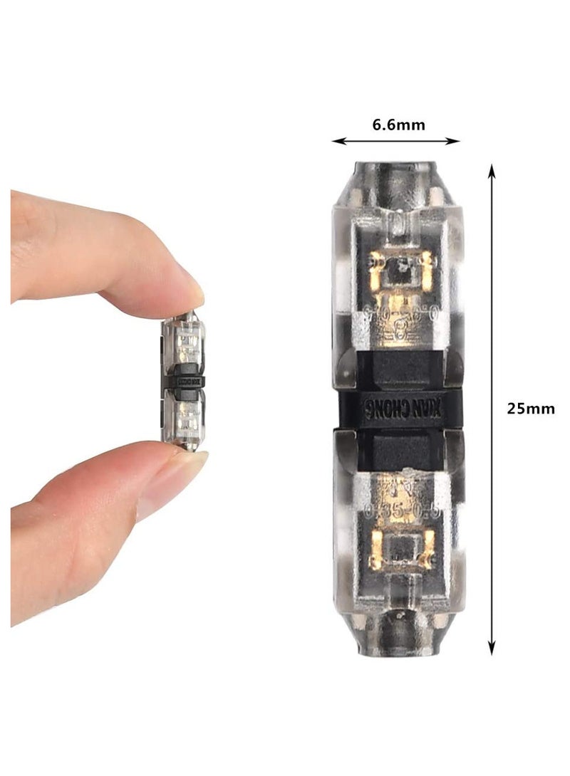 Connectors, H Tap, Low Voltage Electrical Quick Splice, Wire Connectors, Solderless Without Stripping, Suitable for 20-22 AWG Electrical Wire Connection (12Pcs)