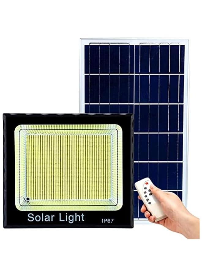 Solar Lights Outdoor Waterproof, 670 LED Solar Powered Flood Street Lights Motion Sensor with 5000mAh Battery Security Wall Light Barn Lamp for Outside Yard Garden Porch Garage Patio (200W)