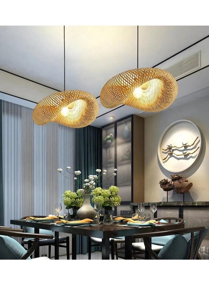 Bamboo Chandelier Lamp LED Hanging Ceiling Light for bedroom, dining table, living room, Cafe and Restaurant with E 27 Balbu (60cm)