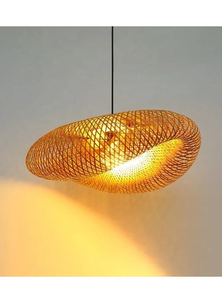 Bamboo Chandelier Lamp LED Hanging Ceiling Light for bedroom, dining table, living room, Cafe and Restaurant with E 27 Balbu (60cm)