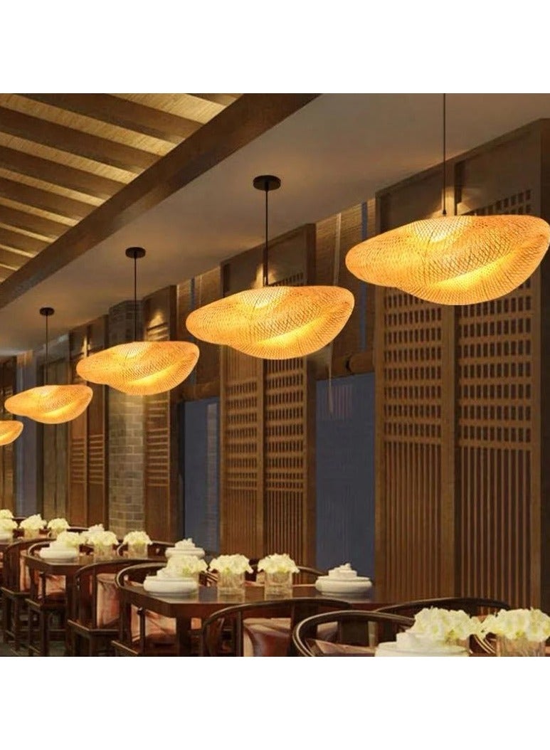 Bamboo Chandelier Lamp LED Hanging Ceiling Light for bedroom, dining table, living room, Cafe and Restaurant with E 27 Balbu (60cm)