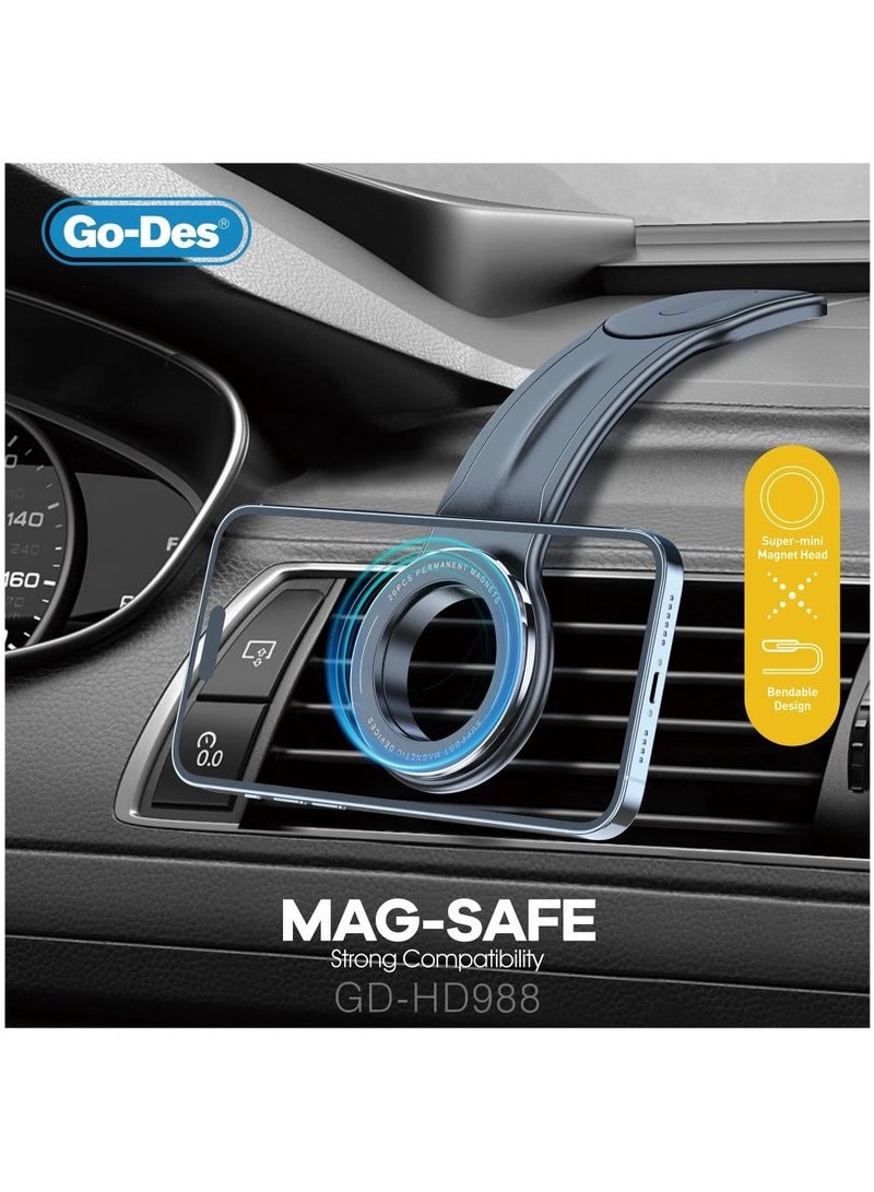 MagSafe Aluminum Detachable Bendable Magnetic Car Phone Holder, Car Cell Phone HOLDER