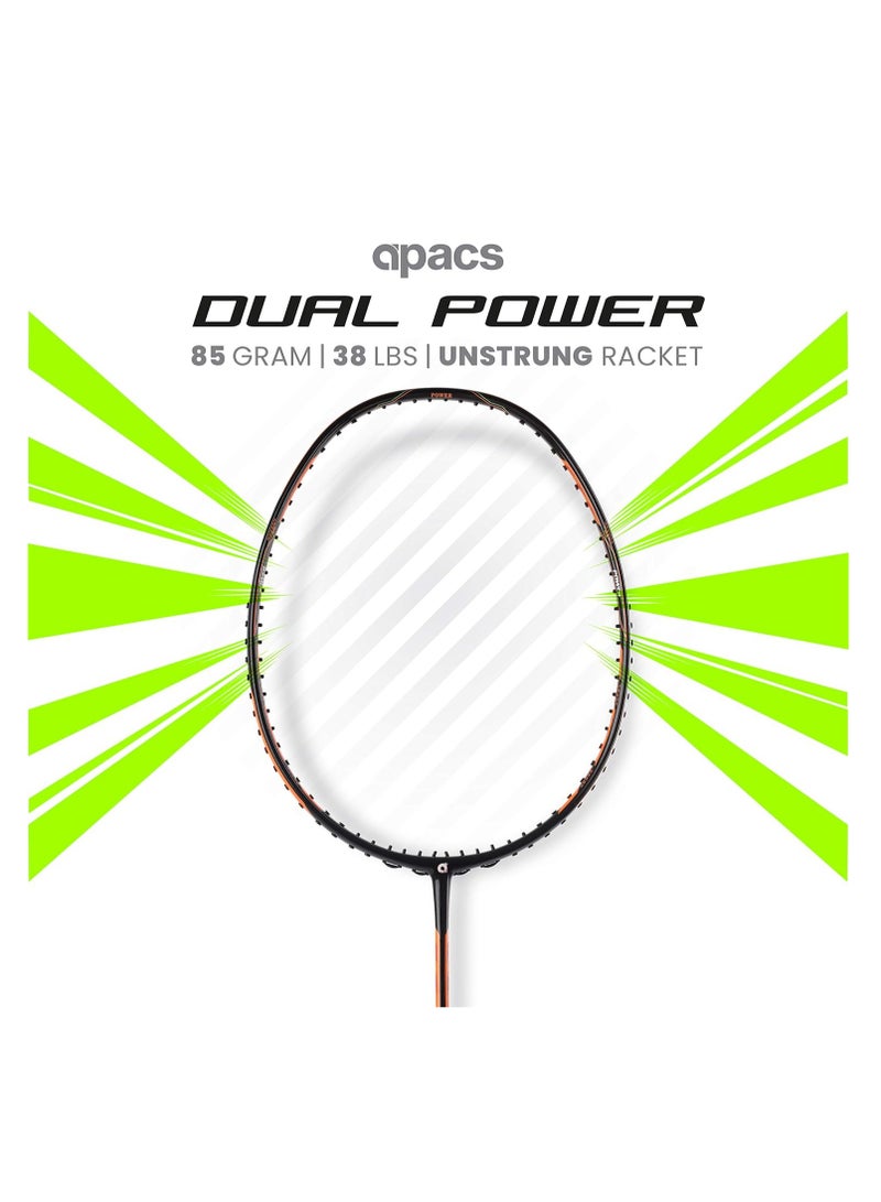 Dual Power & Speed Unstrung Badminton Racquet with Full Cover