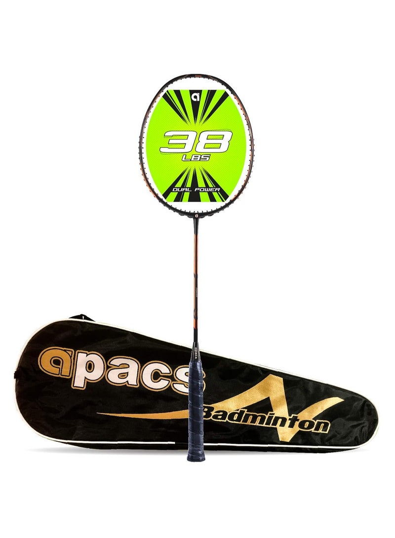 Dual Power & Speed Unstrung Badminton Racquet with Full Cover