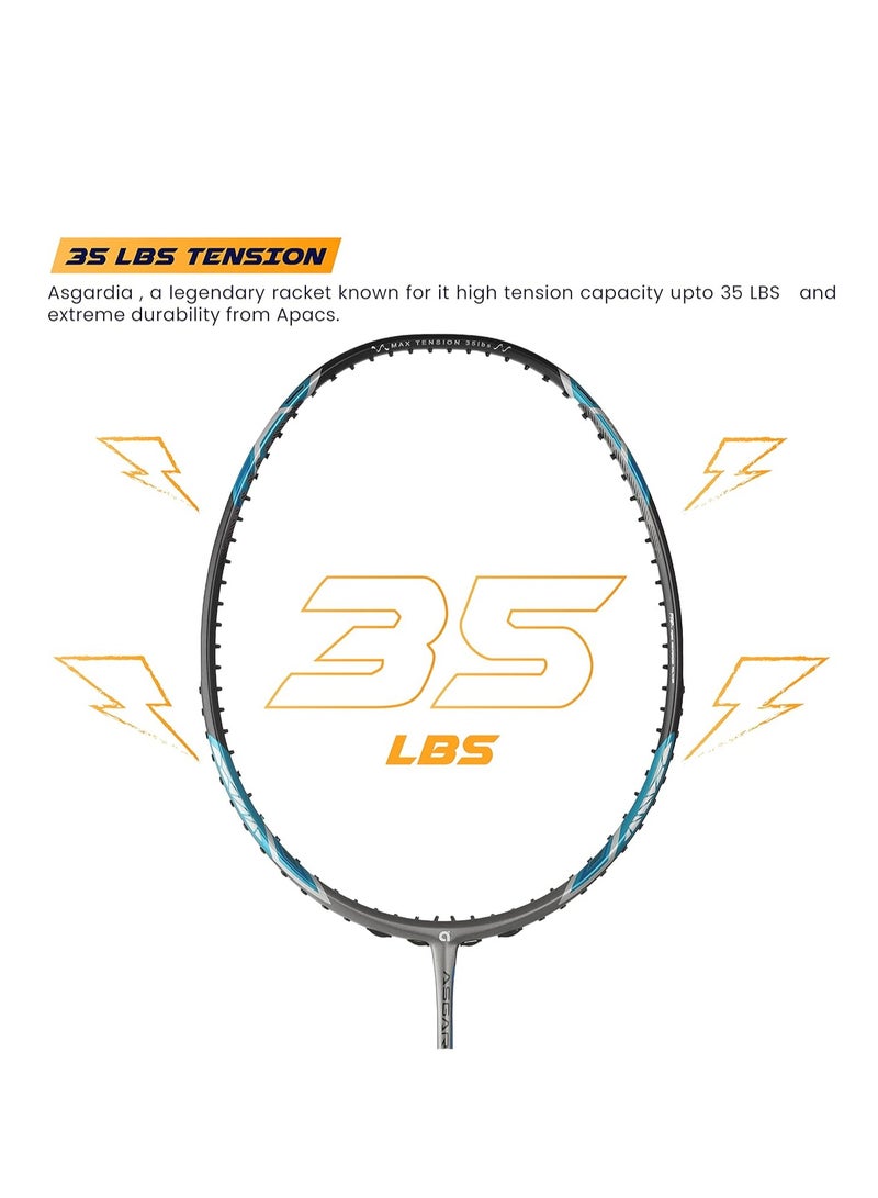 Asgardia Control (73 Grams Ultra Lightweight) Made in Vietnam | Japanese Graphite Unstrung Badminton Racket with Full Cover | G2-4 1/8 inches