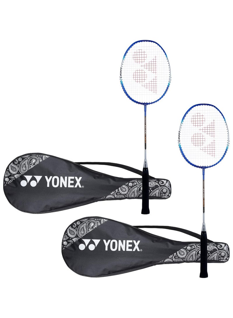 Premium Set of 2 YONEX ZR 100 Light Badminton Racquet Set, Lightweight Aluminum Design with Full Cover