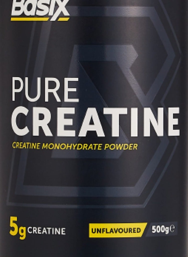 BASIX |PURE CREATINE | CREATINE MONOHYDRATE POWDER |UNFLAVOURED |500G