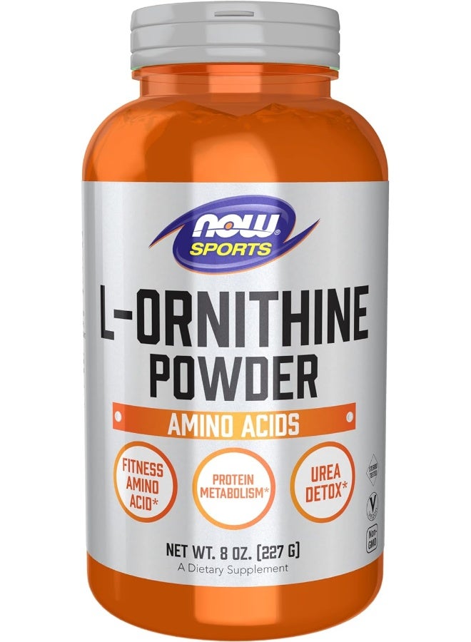 NOW Sports Nutrition, L- Ornithine Powder, Protein Metabolism* and Urea Detox*, Amino Acids, 8-Ounce