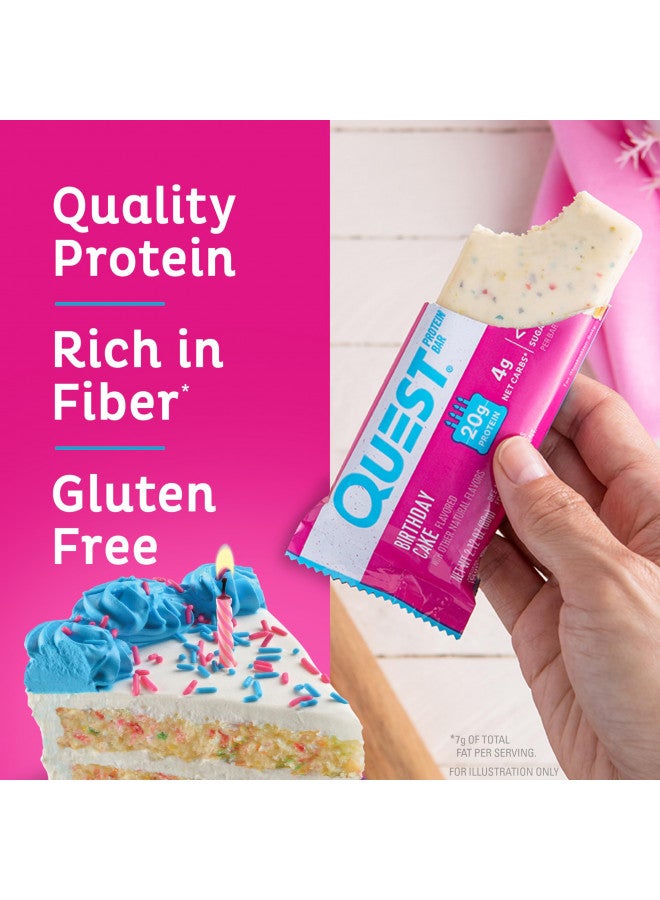 Quest Nutrition Birthday Cake Protein Bars, High Protein, Low Carb, Gluten Free, Keto Friendly, 12 Count